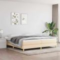 vidaXL Posteľný rám s boxspringom krémová 200x200 cm látka