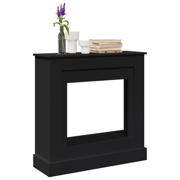 vidaXL Obloženie krbu čierne 90x30x90 cm kompozitné drevo