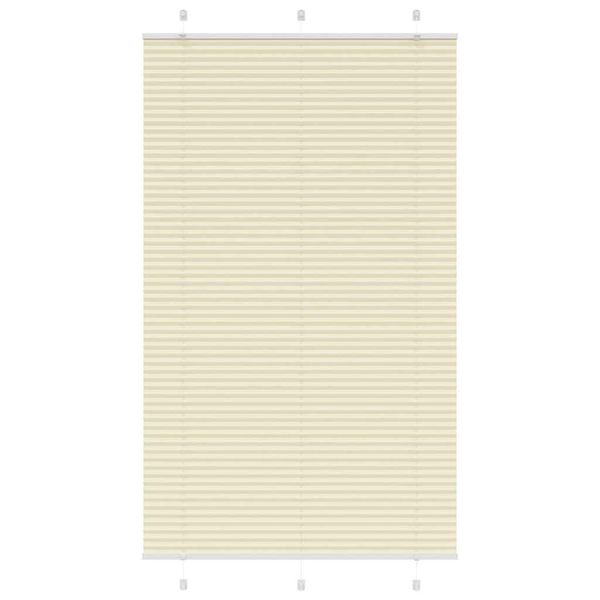 vidaXL Skladaná roleta krémová 120x200 cm, šírka látky 119,4 cm, polyester