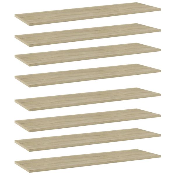 vidaXL Prídavné police 8 ks, dub sonoma 100x30x1,5 cm, drevotrieska