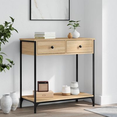 vidaXL Konzolový stolík dub sonoma 75 x 34,5 x 75 cm kompozitné drevo