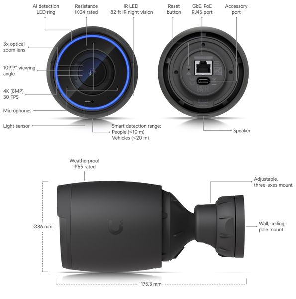 Ubiquiti UVC-AI-Pro - UniFi Protect Camera AI Professional black