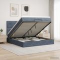 vidaXL Ottoman posteľ s matracom a LED Tmavosivá 140 x 190 cm Zamat