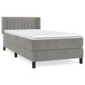 vidaXL Posteľný rám boxsping s matracom bledosivý 80x200 cm zamat