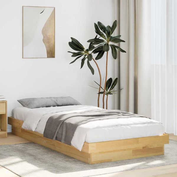vidaXL Posteľný rám bez matraca 90x200 cm, dubový masív