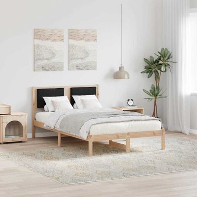 vidaXL Rám postele Čierna 120 x 200 cm Masívne borovicové drevo