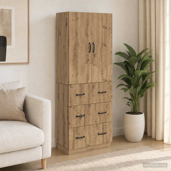 vidaXL Sada skríň 2 ks 66 x 34,5 x 87 cm Kompozitné drevo Dub artisan