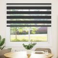 vidaXL Zebrová roleta 120,9x175 cm Šírka látky 116,7 cm čierna