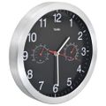 vidaXL Nástenné hodiny Quartz s vlhkometrom a teplomerom čierne 30cm