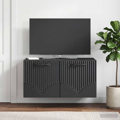 vidaXL Nástenná TV skrinka Čierna 59,5 x 41 x 30 cm Kompozitné drevo