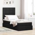 vidaXL Postel s úložným prostorem a matrací Čierna 90 x 190 cm látka