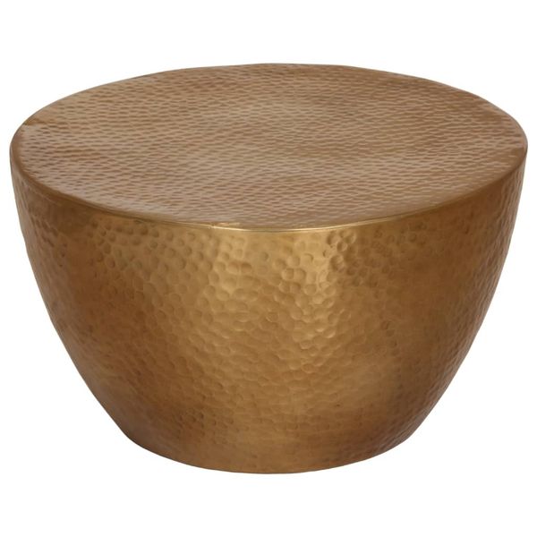 vidaXL Konferenčný stolík tepaný hliník Ø 50x30 cm mosadzný