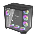 Počítačová skriňa Darflash FT418 PRO + 7 ventilátorov aRGB (čierna)