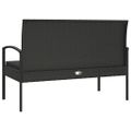 vidaXL Záhradná lavička s vankúšmi čierna 105 cm polyratan