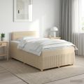 vidaXL Posteľ boxspring s matracom Krémová 120 x 190 cm Látka