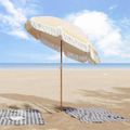 vidaXL Plážový slnečník 160 x 160 x 196 cm Polyester a oceľ Okrúhly