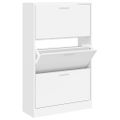 vidaXL Botník biely 63x24x103 cm spracované drevo
