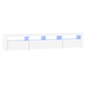 vidaXL TV skrinka s LED svetlami biela 210x35x40 cm