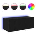 vidaXL TV nástenná skriňa 80 x 35 x 31 cm Čierny dub Kompozitné drevo