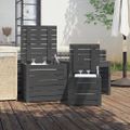 vidaXL 3-dielna záhradná sada boxov sivá borovicový masív