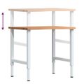 vidaXL pracovný stôl svetlohnedý 80x60x(71,5-98) cm masívny dub
