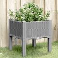 vidaXL Záhradný kvetináč s nohami bledosivý 40x40x42 cm PP