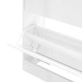 vidaXL Botník lesklý biely 63x24x81 cm spracované drevo