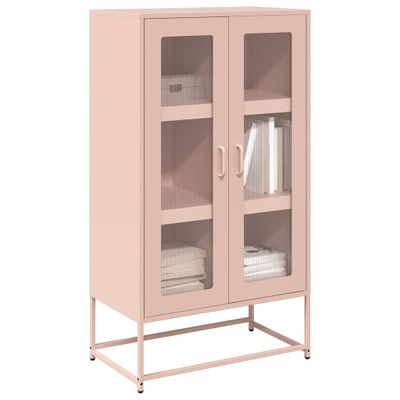 vidaXL Highboard Pink 68x39x123 cm Oceľ