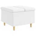 vidaXL Ottoman s Úložným Priestorom Biely 60 x 60 x 45 cm Umelá koža