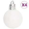 vidaXL 70-dielna sada vianočných ozdôb strieborná/biela