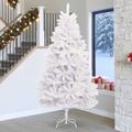 vidaXL Umelý Sklápací Vianočný Stromček Biela 270 cm PVC a oceľ