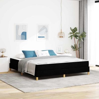 vidaXL Posteľ s pružinovým rámom s matracmi Čierna 180 x 200 cm látka