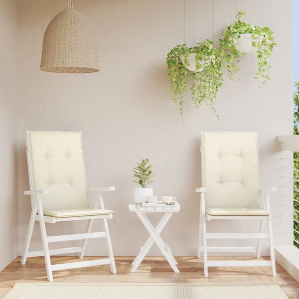 vidaXL Podložky na záhradné stoličky, vysoké operadlo 2 ks 120x50x3 cm