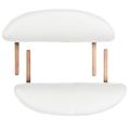 vidaXL Skladací masážny stôl, 4 cm hrubý, 2 podložky, oválny, biely