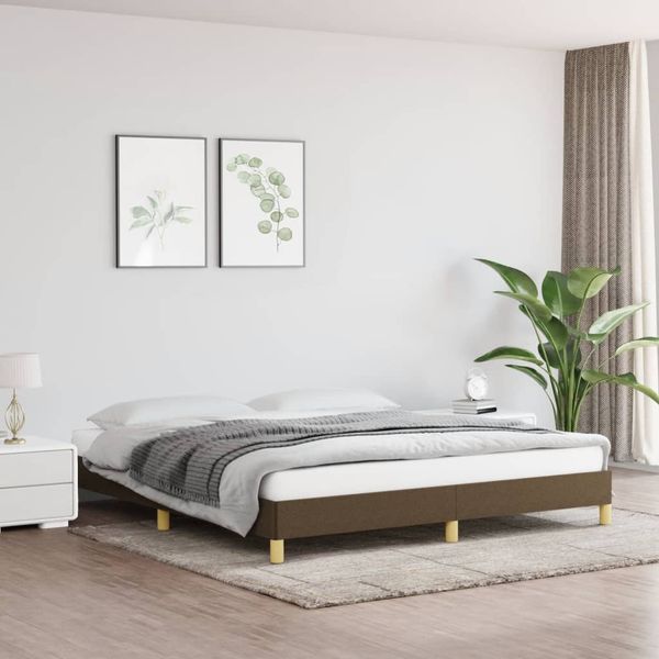 vidaXL Posteľ bez matraca tmavohnedá 180x200 cm látka