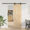 vidaXL Posuvné dvere NARVIK Prírodná a čierna 70 x 210 cm (213,5 cm)
