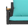 vidaXL Hojdacia lavica s vankúšmi čierna 109x62x40 cm polyratan