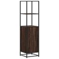vidaXL Vysoká skrinka hnedý dub 35,5x35x139 cm kompozitné drevo+kov
