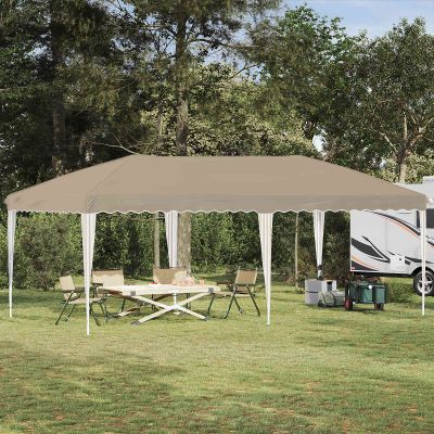 vidaXL Prístrešok na párty 575 x 290 x 245 cm Krémová