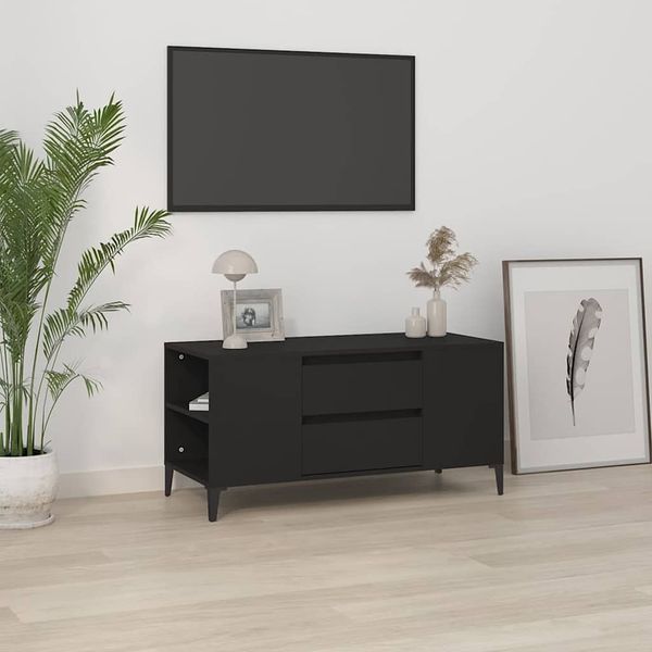 vidaXL TV skrinka čierna 102x44,5x50 cm spracované drevo