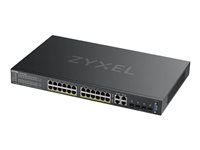 Prepínač - riadený - 24 x 10/100/1000 (PoE+) + 4 x kombinácia Gigabit SFP - možno montovať do rozvádzača - PoE+ (375 W)