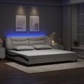 vidaXL Rám postele s LED bez matraca Hvar biely a čierny 200x200 cm