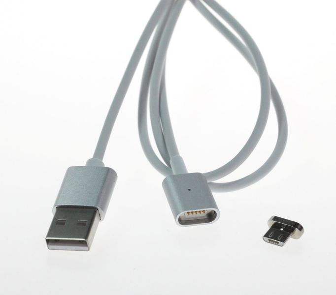 MyMax AA-1186 Magnetický kábel MicroUSB, strieborný