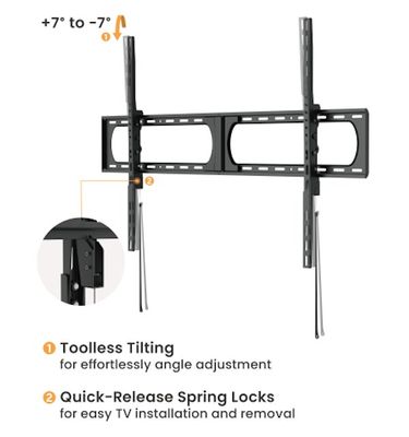 SUNNE by Elite Screens držák na zeď pro LCD a TV 37 - 140"/ max. 125 kg/ fixní Držák na zed, TV 37"–140", max. 125 kg, náklon +7° / -7°, ocel, fixní, delený modulární design, cerný