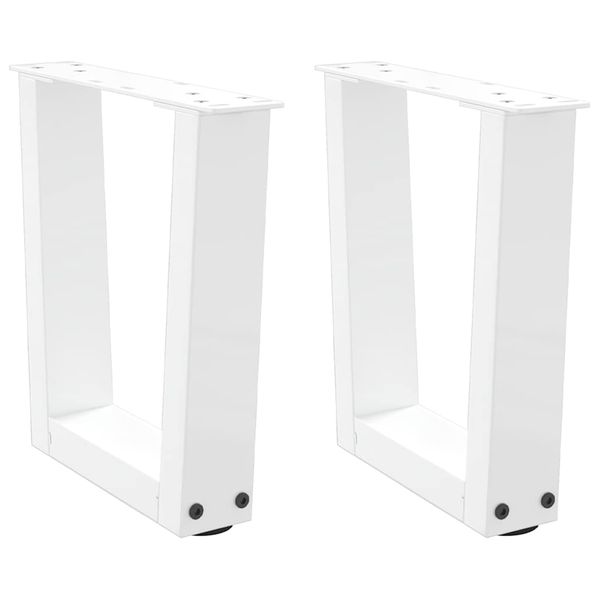 vidaXL Nohy konferenčného stolíka v tvare V, 2 ks, biele, 40 x (30-31,3) cm, oceľové
