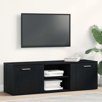 vidaXL TV skrinka, čierny dub, 120x34x37 cm, umelé drevo