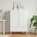 vidaXL Servírovacia skriňa Biela s vysokým leskom 66 x 34,5 x 95 cm