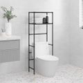 vidaXL 2-poschodový úložný stojan nad WC čierny 53,5x28x143 cm železo