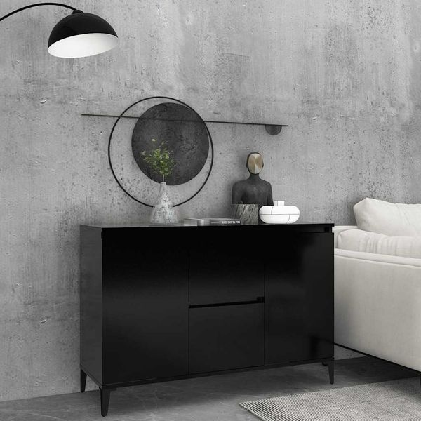 vidaXL Komoda, čierna 102x35x70 cm, kompozitné drevo