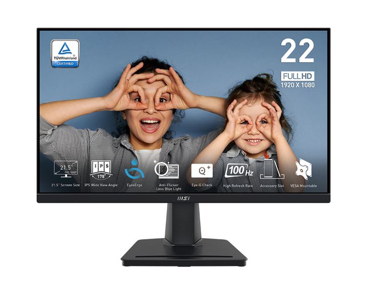 MSI Pro/MP225 E12VL/21,5''/IPS/FHD/100Hz/1ms/Čierna/3R
